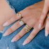 925 Sterling Silver Multi Diamond Shape Bezel Wrap Ring - Image 2