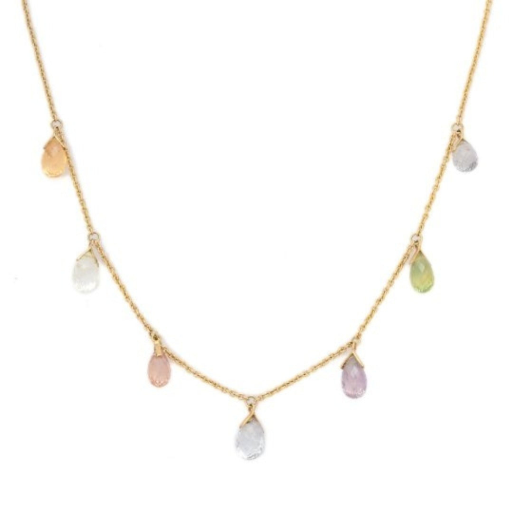 925 Sterling Silver Multi-Gemstone Necklace