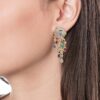 925 Sterling Silver Multi Gemstone Panther Earring - Image 2