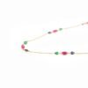 Gold-plated station necklace featuring 21 colourful gemstones