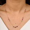 Multi gemstone necklace with mixed stone sizes and shapes
