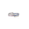 925 Sterling Silver Multi Sapphire Diamond Convertible Magic Ring