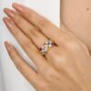 925 Sterling Silver Multi Sapphire & Diamond Ring - Image 3