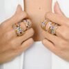 925 Sterling Silver Multi Sapphire & Diamond Ring - Image 7