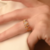 925 Sterling Silver Multi Sapphire Double Eternity Band - Image 7