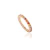 925 Sterling Silver Multi Sapphire Eternity Band - Image 2