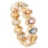 Multi sapphire eternity band ring with a 5 mm shank