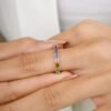 Ring with seven multi sapphire stones in channel setting