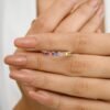Sterling silver ring with thick gold plating and slim shank
