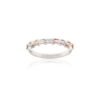 Multi sapphire ring with polished channel-set top design