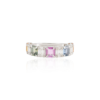 Half eternity band in sterling silver with thick gold plating