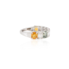 925 Sterling Silver ring with octagon-shaped stones across half the band