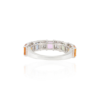 Multi sapphire band ring featuring 5 by 4 mm stones