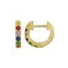 925 Sterling Silver hoop earrings with multi sapphire stones