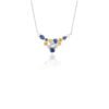 925 Sterling Silver Multi Sapphire Necklace