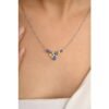 925 Sterling Silver Multi Sapphire Necklace - Image 3