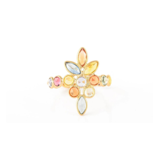 925 Sterling Silver Multi Sapphire Ring
