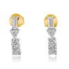 925 sterling silver earring with multi shape diamond design