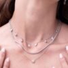 925 Sterling Silver Multi Shape Drops Necklace - Image 2