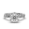 925 Sterling Silver Nature Inspired Diamond Engagement Ring