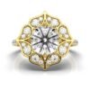 925 Sterling Silver Nature Inspired Diamond Ring