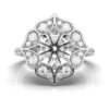 925 Sterling Silver Nature Inspired Diamond Ring - Image 6
