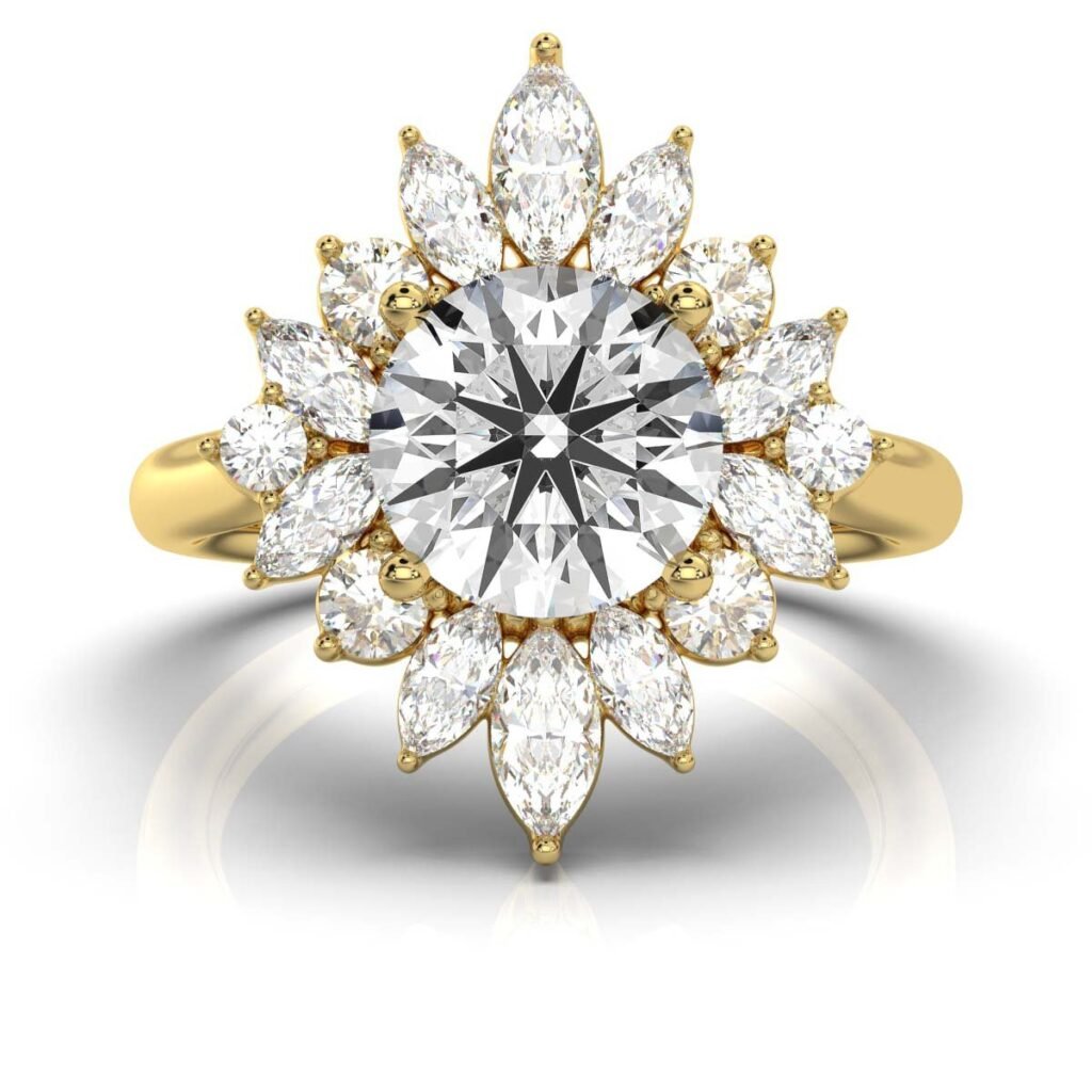 925 Sterling Silver Nature Inspired Diamond Ring