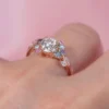 925 Sterling Silver Nature Inspired Engagement Ring Diamond and Sapphire - Image 2