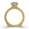 925 sterling silver engagement ring with thick gold plating and clean silhouette