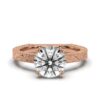 Nature inspired ring with delicate organic detailing and round centre stone