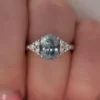 Nature inspired ring in 925 sterling silver with gold plating