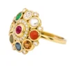 Gold-plated sterling silver ring with multistone decorative design