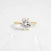 925 Sterling Silver Nova Ring, Round Cut Diamond Engagement Ring
