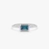 925 Sterling Silver Octagon Blue Topaz Ring