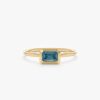 925 Sterling Silver Octagon Blue Topaz Ring - Image 2