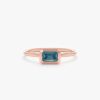 925 Sterling Silver Octagon Blue Topaz Ring - Image 4