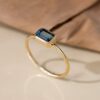 925 Sterling Silver Octagon Blue Topaz Ring - Image 6