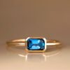 925 Sterling Silver Octagon Blue Topaz Ring - Image 7