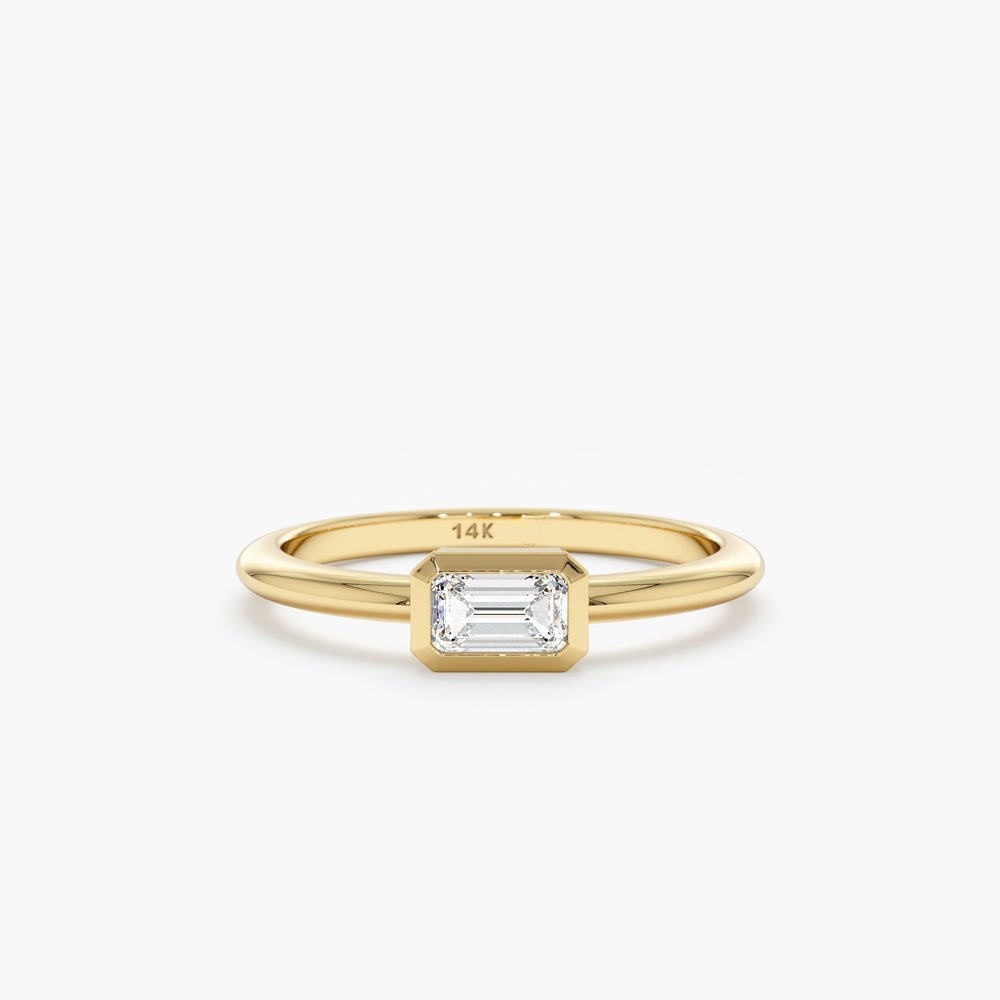 925 Sterling Silver Octagon Diamond Ring