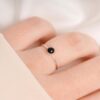 925 Sterling Silver Onyx Stacking Ring
