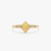 925 Sterling Silver Opal and Diamond Engagement Ring