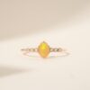 925 Sterling Silver Opal and Diamond Engagement Ring - Image 4