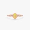 925 Sterling Silver Opal and Diamond Engagement Ring - Image 5