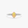 925 Sterling Silver Opal and Diamond Engagement Ring - Image 6
