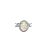 925 Sterling Silver ring with opal and diamond accents