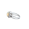 Gold-plated sterling silver ring with vivid opal centre