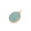 925 Sterling Silver Opaque Cabochon Aquamarine Pendant - Image 2