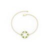 Open circle emerald bracelet in gold-plated sterling silver
