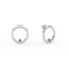 Open circle earrings with premium CZ emerald stones