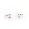 Elegant open circle earrings with rich emerald stone detail